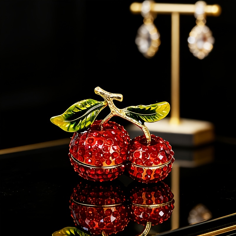 Zinc Alloy Orange Cherry Shaped Jewelry Box